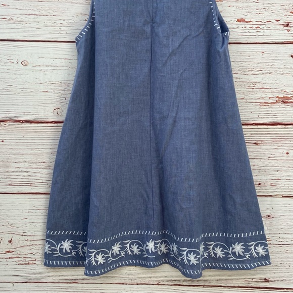 NWT Zara Blue Chambray Embroidered Tent Mini Dress Sz S - Picture 8 of 16
